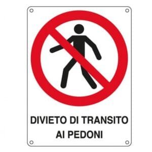 Divieto di transito ai pedoni